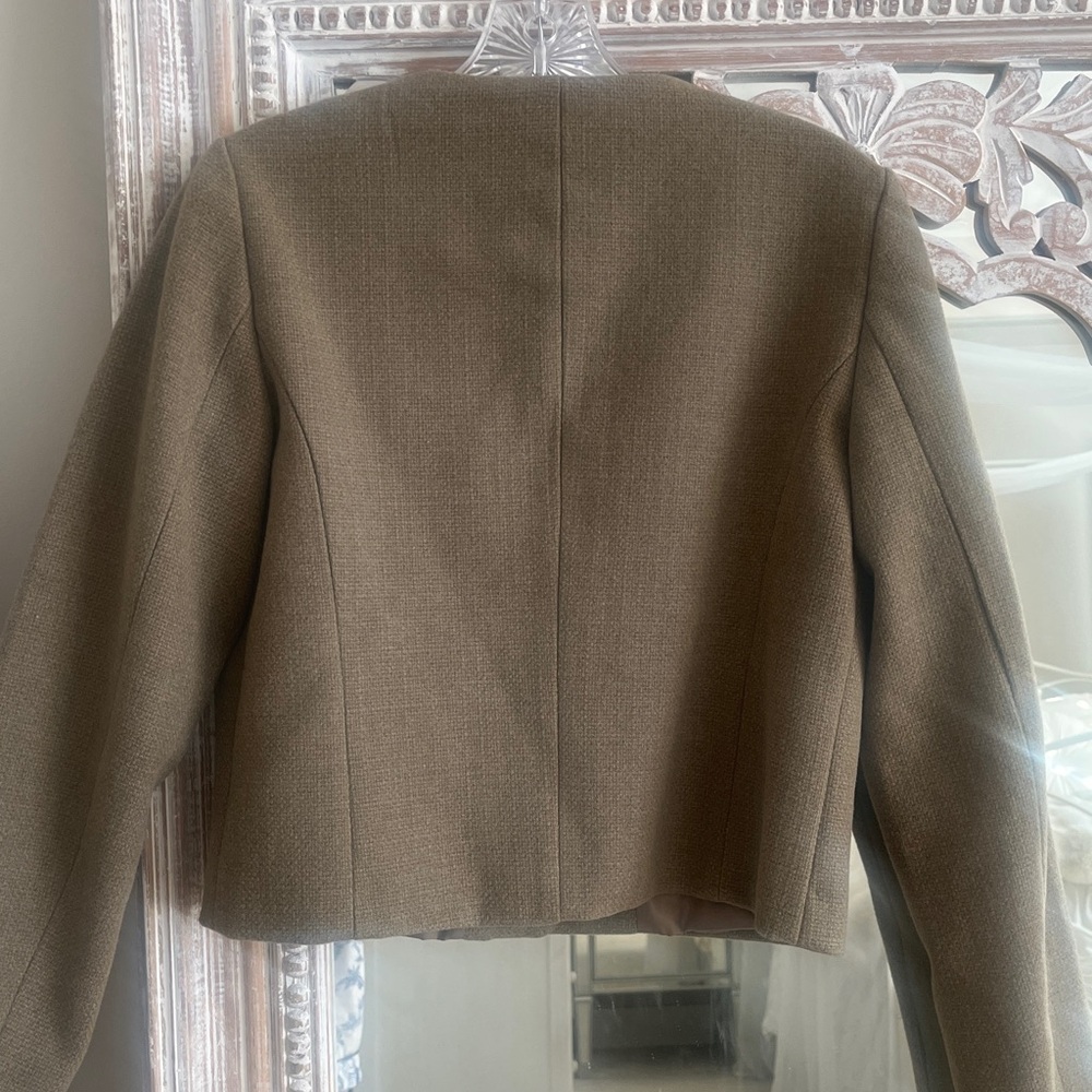 NWT Zara Tan/Khaki Blazer with Gold Buttons, XS - Picture 4 of 7